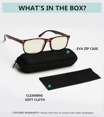نظارات قراءة للكمبيوتر من Eyekepper، نظارات قراءة بفلتر الضوء الأزرق، نظارات زرقاء تحجب الوهج للرجال والنساء، أسود in Kuwait