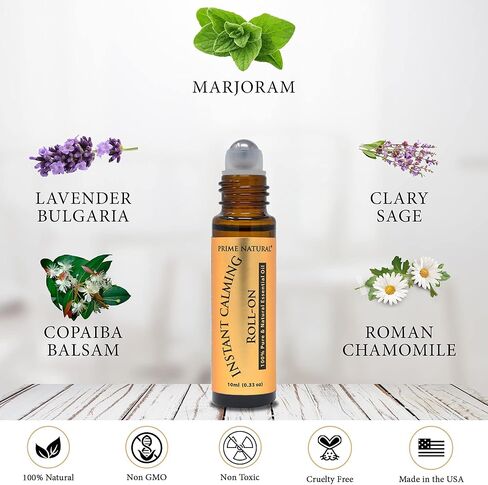 تركيبة زيوت عطرية مهدئة فورية دوارة 10 مل مسبقة التخفيف، جاهزة للاستخدام من أجل علاج طبيعي للعلاج العطري والاسترخاء in Kuwait