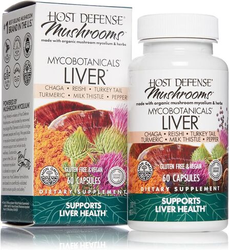 Host Defense, MycoBotanicals Liver Capsules, Supports Liver Health and Detoxification, Mushroom and Herb Supplement, 60 Capsules, Unflavored in Saudi Arabia