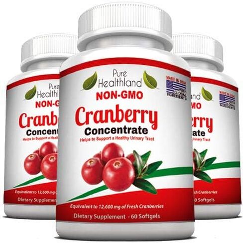 Non GMO Cranberry Concentrate Supplement Pills for Urinary Tract Infection UTI. Equals 12600mg Cranberries. Triple Strength for Men and Women, Easy to Swallow Softgels 1 Bottle in Saudi Arabia