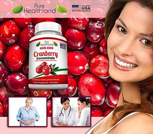 Non GMO Cranberry Concentrate Supplement Pills for Urinary Tract Infection UTI. Equals 12600mg Cranberries. Triple Strength for Men and Women, Easy to Swallow Softgels 1 Bottle in Saudi Arabia