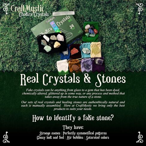 Crystals and Healing Stones for Positive Energy - Bulk Set 33 Real Gemstones and Crystals Raw Rocks Necklace Bracelet - Chakra Crystals for Beginners Manifesting Spiritual Care Witchcraft Accessories in Kuwait
