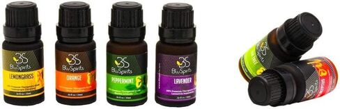 مجموعة الزيوت العطرية - بلوسبيريتس 6 قطع خلطات عضوية للناشرين، العلاجية، العلاج العطري، المرطبات، العناية المنزلية، هدايا العطور - النعناع، ​​شجرة الشاي، الخزامى، الأوكالبتوس، عشبة الليمون، البرتقال in Kuwait