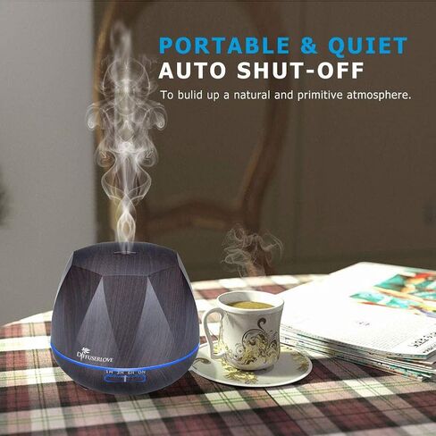 Diffuserlove Essential Oil Diffuser 550ml Diffuser Cool Mist Humidifiers Set Aromatherapy Diffusers Auto Shut-Off for Home Yoga Office Kitchen in Kuwait