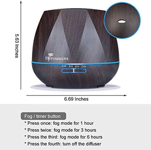 Diffuserlove Essential Oil Diffuser 550ml Diffuser Cool Mist Humidifiers Set Aromatherapy Diffusers Auto Shut-Off for Home Yoga Office Kitchen in Kuwait
