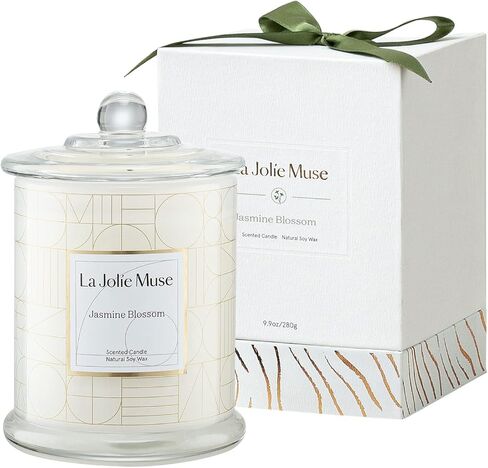 LA JOLIE MUSE Scented Candle, Fresh Linen Candle, Luxury Candle Gift with Gift Box, Aesthetic Candle for Aromatherapy, 70 Hours Burning Time, Natural Soy Candle, House Warming Gift for Women & Men in Kuwait