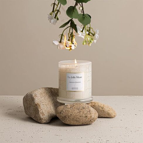 LA JOLIE MUSE Scented Candle, Fresh Linen Candle, Luxury Candle Gift with Gift Box, Aesthetic Candle for Aromatherapy, 70 Hours Burning Time, Natural Soy Candle, House Warming Gift for Women & Men in Kuwait