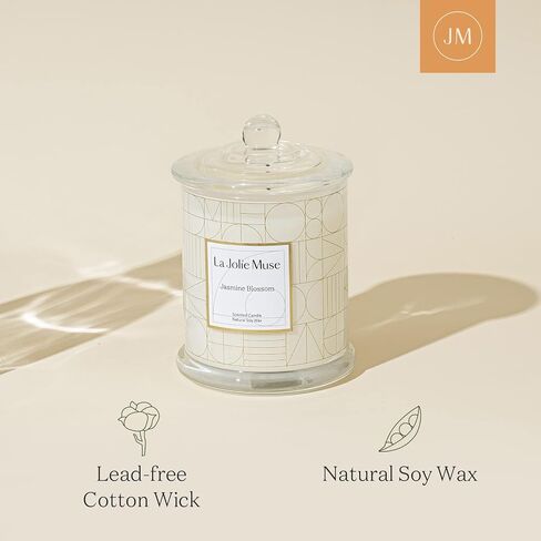 LA JOLIE MUSE Scented Candle, Fresh Linen Candle, Luxury Candle Gift with Gift Box, Aesthetic Candle for Aromatherapy, 70 Hours Burning Time, Natural Soy Candle, House Warming Gift for Women & Men in Kuwait