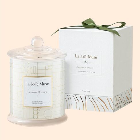 LA JOLIE MUSE Scented Candle, Fresh Linen Candle, Luxury Candle Gift with Gift Box, Aesthetic Candle for Aromatherapy, 70 Hours Burning Time, Natural Soy Candle, House Warming Gift for Women & Men in Kuwait