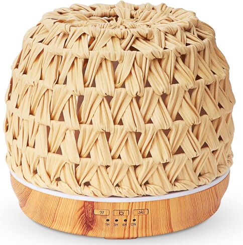 500ml Essential Oil Diffuser, Woven Rattan Diffusers for Essential Oils, Aromatherapy Diffuser for Large Room, Gift for Women in Kuwait