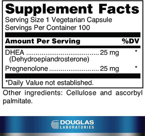 مختبرات دوغلاس DHEA Plus | 25 ملغ من DHEA بالإضافة إلى بريغنينولون لدعم صحة المناعة والدماغ والعظام واستقلاب الطاقة واستقلاب الدهون في الدم* | 100 كبسولة in Saudi Arabia