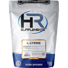 HR Supplements L-Lysine Powder, 1 Kilogram (2.2 Lbs), Unflavored, Lab-Tested, Scoop Included in Saudi Arabia