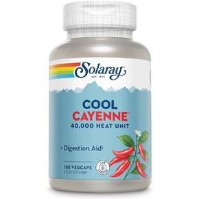SOLARAY Cool Cool Cayenne 40,000 HU, Healthy Digestion, Circulation, Metabolism & Cardiovascular Support 180 VegCaps in Kuwait