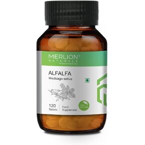 MERLION NATURALS Alfalfa Tablets Medicago Sativa | 500mg (120 Tablets) in Kuwait