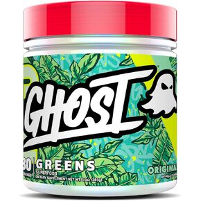 GHOST Greens Superfood Powder, Apple Cider - 30 Servings - 19 Super Greens & Reds, Fruits, Vegetables, Spirulina, & Chlorella, Prebiotics, 10 Billion CFU Probiotic & Digestive Enzymes - Gluten-Free
