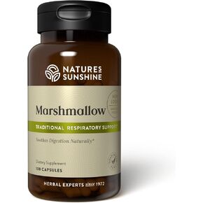 Nature's Sunshine Marshmallow، 100 كبسولة، موافق للشريعة اليهودية | يوفر جذر الخطمي بشكل طبيعي تأثيرات ملطفة على الجهاز الهضمي والجهاز التنفسي in Kuwait