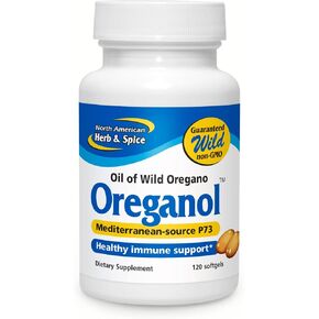NORTH AMERICAN HERB & SPICE Oreganol P73-60 Gelcaps - Immune System Support - Unprocessed, Vegan Friendly Wild Oregano - Mediterranean Source - Non-GMO - 60 Servings