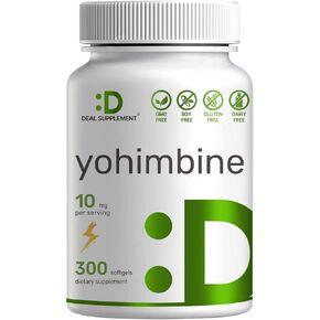 فيتامينات يوهيمبين HCL من ايجل شاين 10 ملجم، 300 كبسولة جيلاتينية، كمية تكفي 5 اشهر، مكملات يوهيمبين النباتية للطاقة والاداء والمزيد - خالية من الغلوتين وغير معدل وراثيا | سهلة البلع in Kuwait