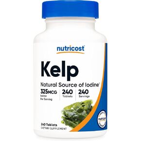 Nutricost Kelp Tablets, 325mcg of Iodine, 240 Tablets - Non-GMO, Gluten Free in Kuwait