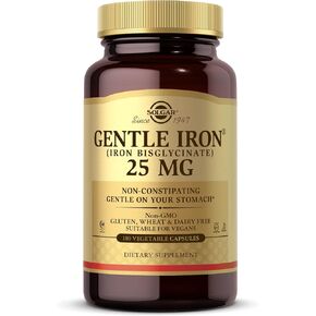Solgar Gentle Iron 25mg, 90 Vegetable Capsules - Energy, Normal Red Blood Cell Production - Gentle on the Stomach - Non-GMO, Vegan, Gluten Free, Dairy Free, Kosher, Halal - 90 Servings in Saudi Arabia
