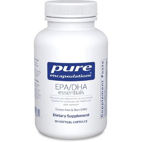 مغلفات نقية أساسيات EPA/DHA - مكمل مركز زيت السمك لدعم صحة القلب والأوعية الدموية - مكمل ممتاز EPA وDHA مع كبسولات أوميغا 3-90 سوفتغيل in Kuwait