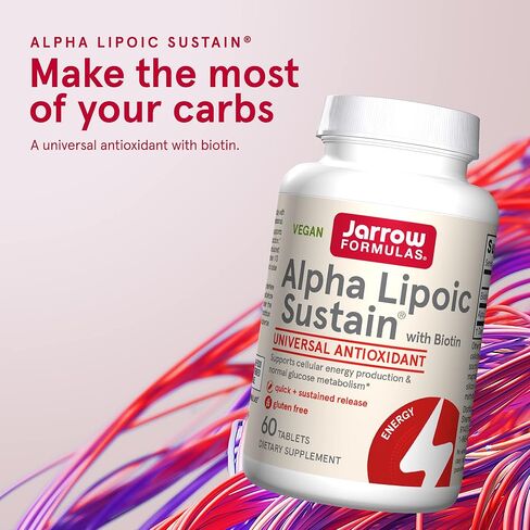جارو فورمولاز ألفا ليبويك مستدام مع البيوتين، مكمل غذائي لمضادات الأكسدة، إنتاج الطاقة الخلوية ودعم استقلاب الجلوكوز الطبيعي، 120 قرصًا، كمية تكفي 60-120 يومًا in Kuwait