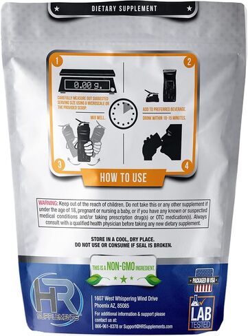HR Supplements L-Lysine Powder, 1 Kilogram (2.2 Lbs), Unflavored, Lab-Tested, Scoop Included in Saudi Arabia