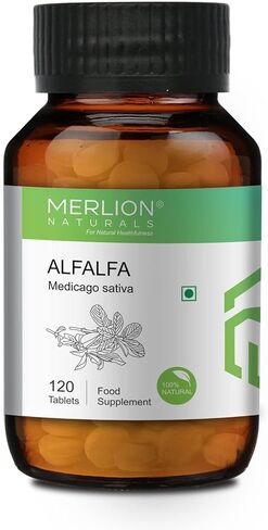 MERLION NATURALS Alfalfa Tablets Medicago Sativa | 500mg (120 Tablets) in Kuwait