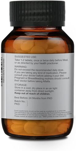 MERLION NATURALS Alfalfa Tablets Medicago Sativa | 500mg (120 Tablets) in Kuwait