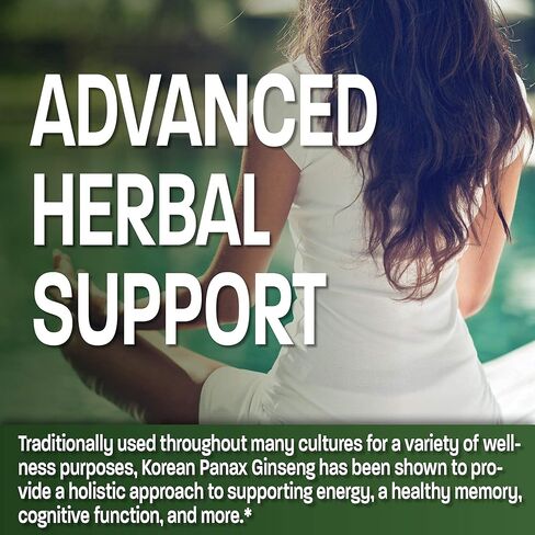 برونسون باناكس الجينسنغ الكوري 1000 مجم يدعم الطاقة والقدرة على التحمل والحيوية + الذاكرة والأداء العقلي، 120 كبسولة in Kuwait