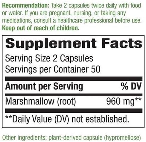 Nature's Way Marshmallow Root 480 mg، 100 كبسولة، عبوة من 2 in Saudi Arabia