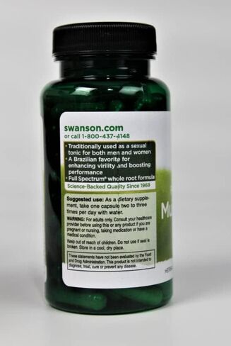 Swanson Muira Puama Root Sexual Health Virility Libido Boost Support Men's Women's Supplement 400 mg 90 Capsules in Saudi Arabia