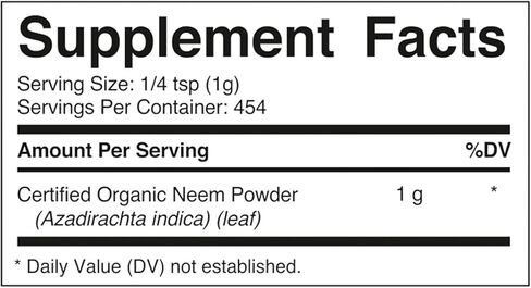 مسحوق أوراق النيم العضوي المعتمد من وزارة الزراعة الأمريكية من Vitamatic، 1 رطل (16 أونصة) in Kuwait