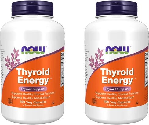 NOW Supplements, Thyroid Energy™، واليود والتيروزين بالإضافة إلى السيلينيوم والزنك والنحاس، 90 كبسولة نباتية in Kuwait