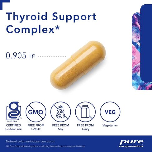 Pure Encapsulations Thyroid Support Complex - Hypoallergenic Supplement with Herbs and Nutrients for Optimal Thyroid Gland Function* - with Vitamin A, C, D, and Selenium - 120 Capsules in Saudi Arabia