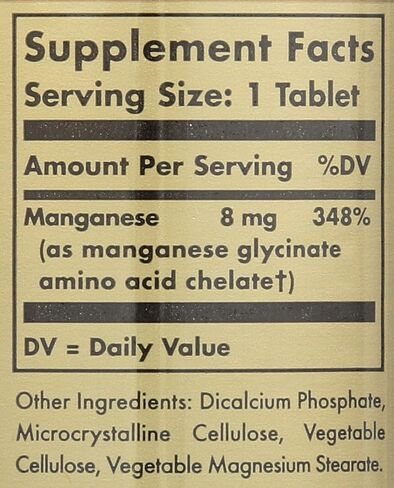 Solgar Chelated Manganese Tablets, 100 Tabs in Saudi Arabia