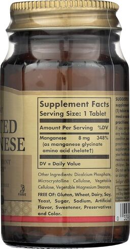 Solgar Chelated Manganese Tablets, 100 Tabs in Saudi Arabia