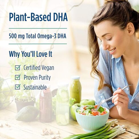 Nordic Naturals Algae DHA - 60 Soft Gels - 500 mg Omega-3 DHA - Certified Vegan Algae Oil - Plant-Based DHA - Brain, Eye & Nervous System Support - Non-GMO - 30 Servings in Saudi Arabia