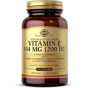 Solgar Vitamin E 200 IU - 100 Softgels - Natural Antioxidant, Skin & Immune System Support - Gluten Free, Dairy Free - 100 Servings in Saudi Arabia