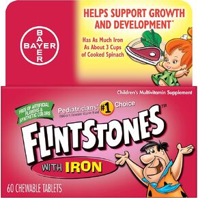 Flintstones Chewable Kids Vitamins with Iron, Multivitamin for Kids & Toddlers with Vitamin D, Vitamin C & more, 60 Count (Pack of 1) in Saudi Arabia