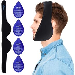 NEWGO Wisdom Teeth Ice Pack Head Wrap Jaw Ice Pack for Face Oral Surgery, FSA or HSA Eligible Face Ice Pack with 4 Hot Cold Gel Pack for TMJ, Tooth Extraction, Tonsillectomy Recovery