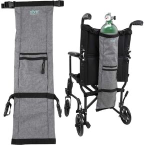 Vive Oxygen Tank Holder for Wheelchair - Portable Medical Cylinder Backpack for Travel - Carrier Accessories Bag for Walker, Rollator, Scooter - Case Fits Canister Sizes M2, M4, M6, M9, C, D, E