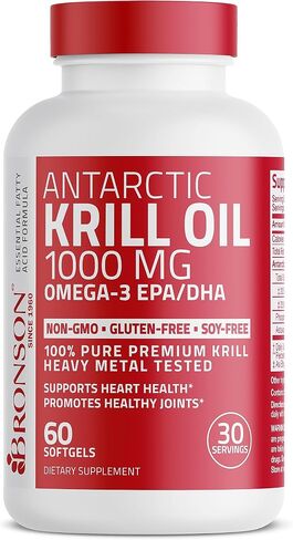 Bronson Antarctic Krill Oil 1000 mg with Omega-3s EPA, DHA, Astaxanthin and Phospholipids 120 Softgels in Saudi Arabia