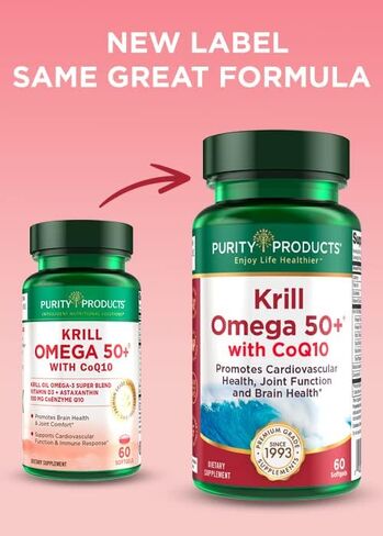Purity Products - Krill Omega 50+ with CoQ10, 60 Dietary Supplement Softgels in Saudi Arabia