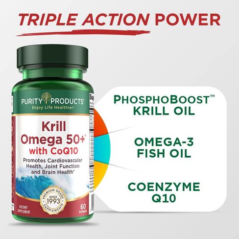 Purity Products - Krill Omega 50+ with CoQ10, 60 Dietary Supplement Softgels in Saudi Arabia