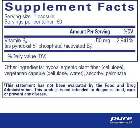 Pure Encapsulations P5P 50 | Vitamin B6 Supplement to Support Metabolism* | 60 Capsules in Saudi Arabia