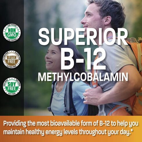 Bronson Methyl B12 5000 mcg Vitamin B12 Methylcobalamin Energy & Brain Support 60 Lozenges in Saudi Arabia