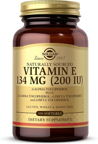 Solgar Vitamin E 200 IU - 100 Softgels - Natural Antioxidant, Skin & Immune System Support - Gluten Free, Dairy Free - 100 Servings in Saudi Arabia