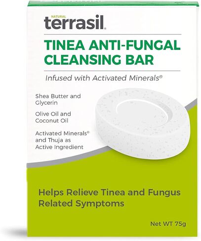 Terrasil Tinea Treatment 2-Product مرهم ونظام شريط التطهير مع جميع المعادن الطبيعية النشطة 6X قوة مكافحة فطريات السعفة (أنبوب 14 جم + شريط 75 جم) in Kuwait