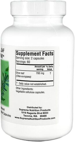 Supreme Nutrition Olive Leaf Supreme, 120 Pure Olive Leaf Vegetarian Capsules in Saudi Arabia